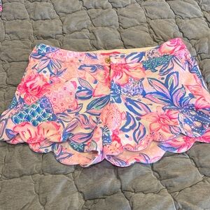 Lilly Pulitzer Pink and Blue Floral High Waist Shorts